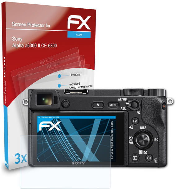 atFoliX FX-Clear Schutzfolie für Sony Alpha a6300 (ILCE-6300)
