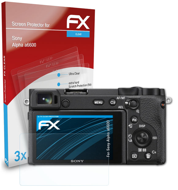 atFoliX FX-Clear Schutzfolie für Sony Alpha a6600