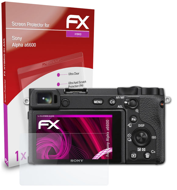 atFoliX FX-Hybrid-Glass Panzerglasfolie für Sony Alpha a6600