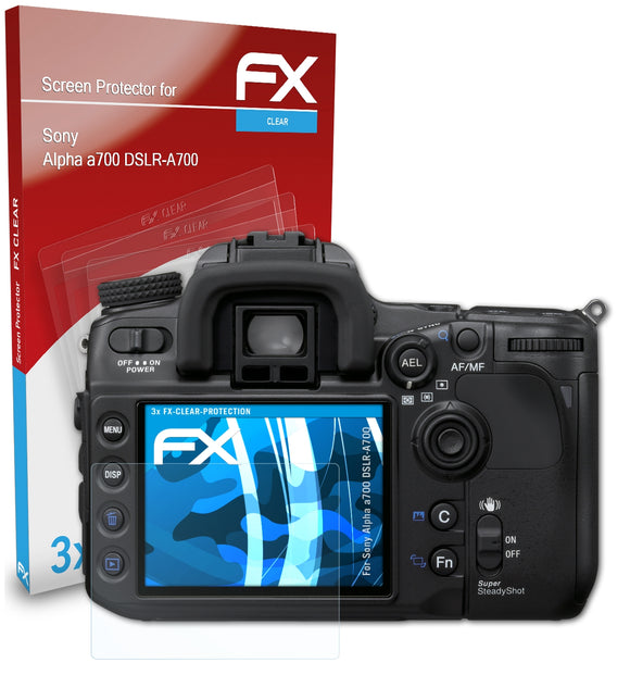atFoliX FX-Clear Schutzfolie für Sony Alpha a700 (DSLR-A700)