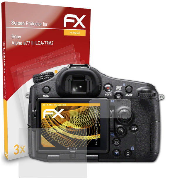 atFoliX FX-Antireflex Displayschutzfolie für Sony Alpha a77 II (ILCA-77M2)