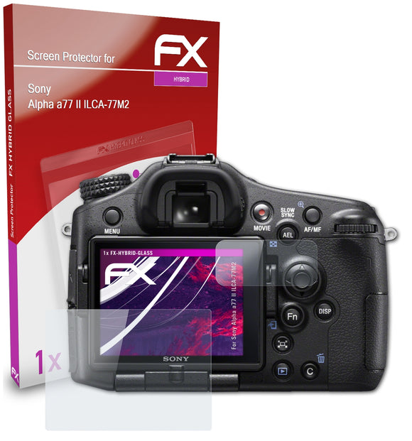 atFoliX FX-Hybrid-Glass Panzerglasfolie für Sony Alpha a77 II (ILCA-77M2)