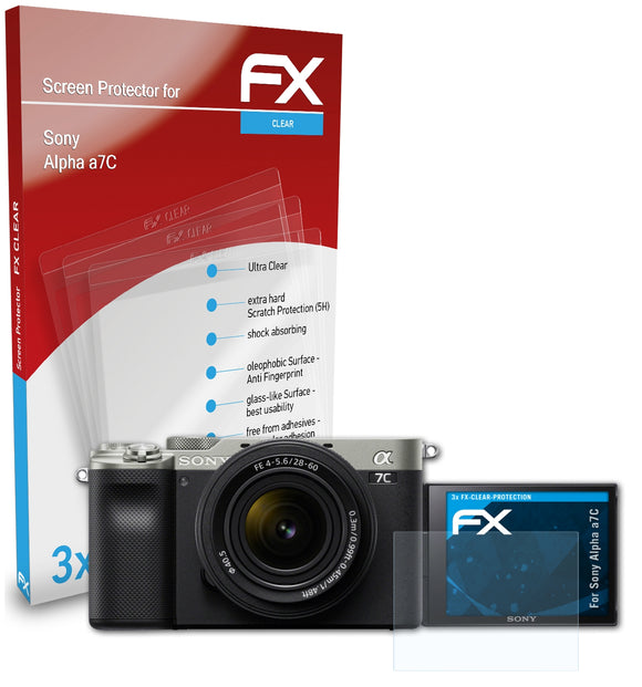 atFoliX FX-Clear Schutzfolie für Sony Alpha a7C