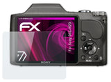 Glasfolie atFoliX kompatibel mit Sony DSC-H20, 9H Hybrid-Glass FX