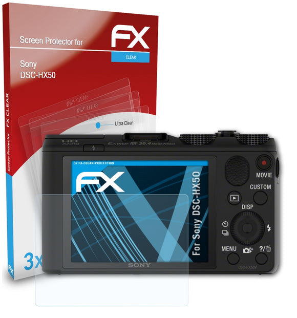 atFoliX FX-Clear Schutzfolie für Sony DSC-HX50