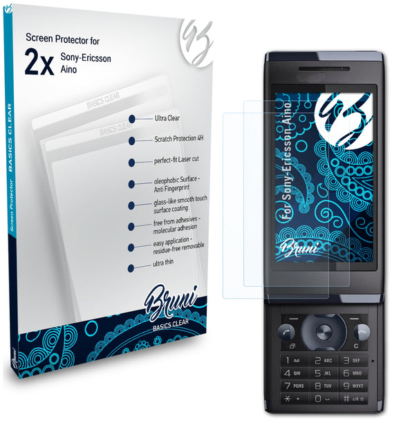 Bruni Basics-Clear Displayschutzfolie für Sony-Ericsson Aino