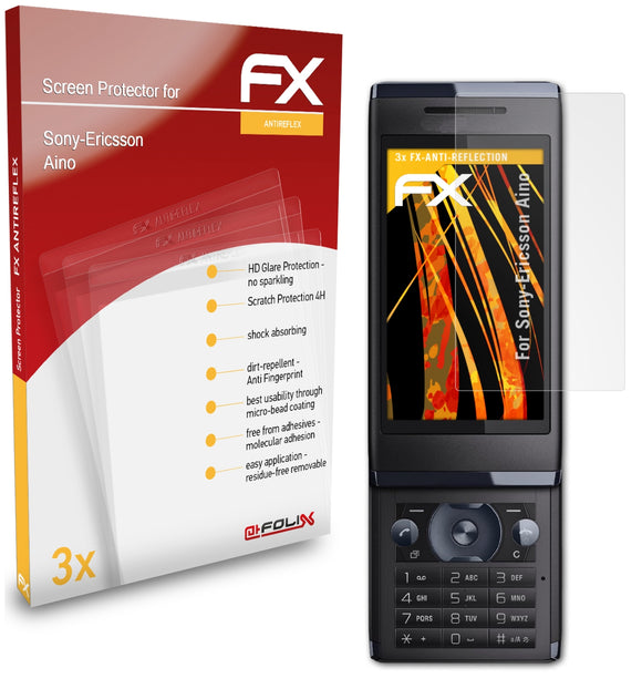 atFoliX FX-Antireflex Displayschutzfolie für Sony-Ericsson Aino