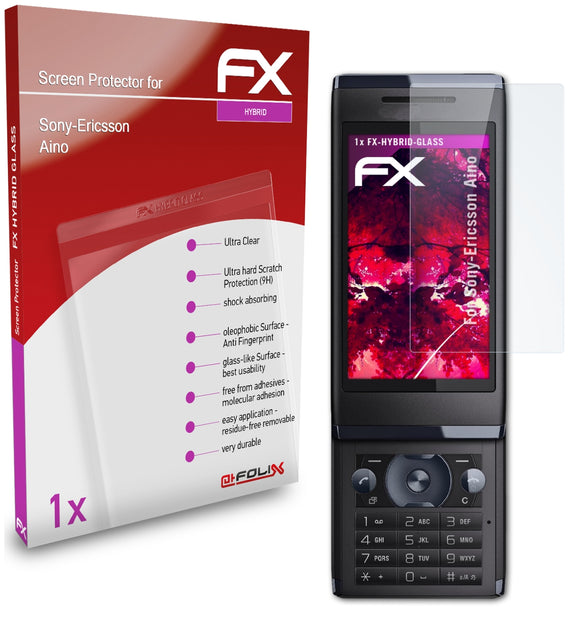atFoliX FX-Hybrid-Glass Panzerglasfolie für Sony-Ericsson Aino