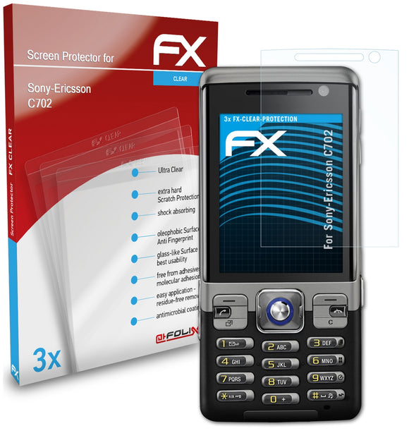 atFoliX FX-Clear Schutzfolie für Sony-Ericsson C702