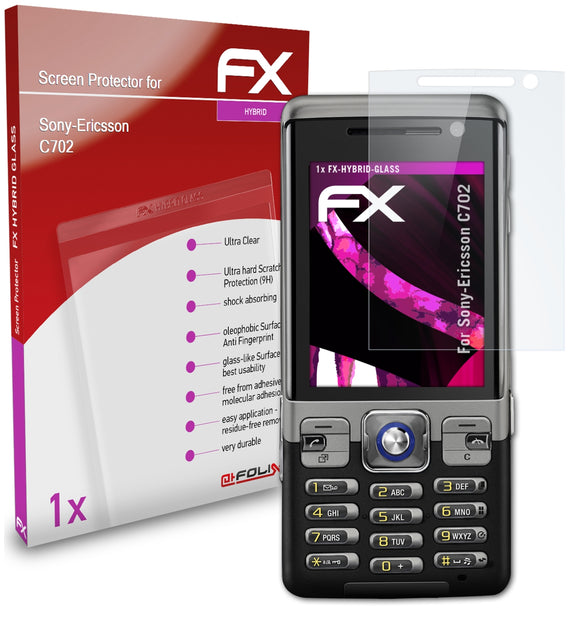 atFoliX FX-Hybrid-Glass Panzerglasfolie für Sony-Ericsson C702