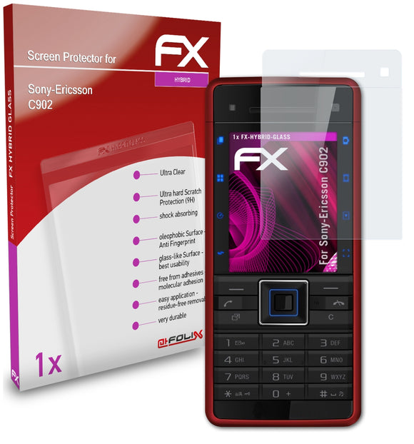 atFoliX FX-Hybrid-Glass Panzerglasfolie für Sony-Ericsson C902