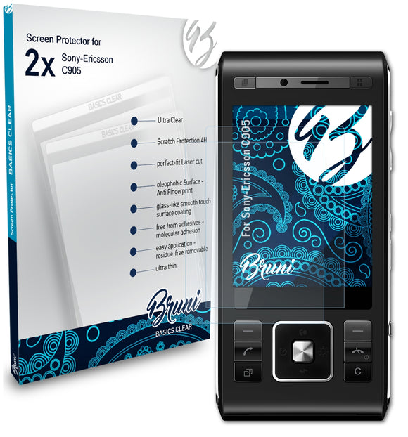 Bruni Basics-Clear Displayschutzfolie für Sony-Ericsson C905