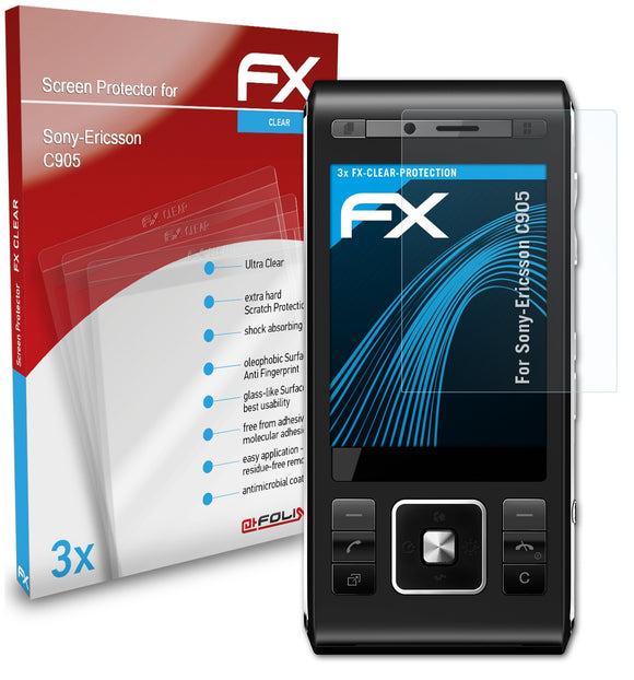 atFoliX FX-Clear Schutzfolie für Sony-Ericsson C905