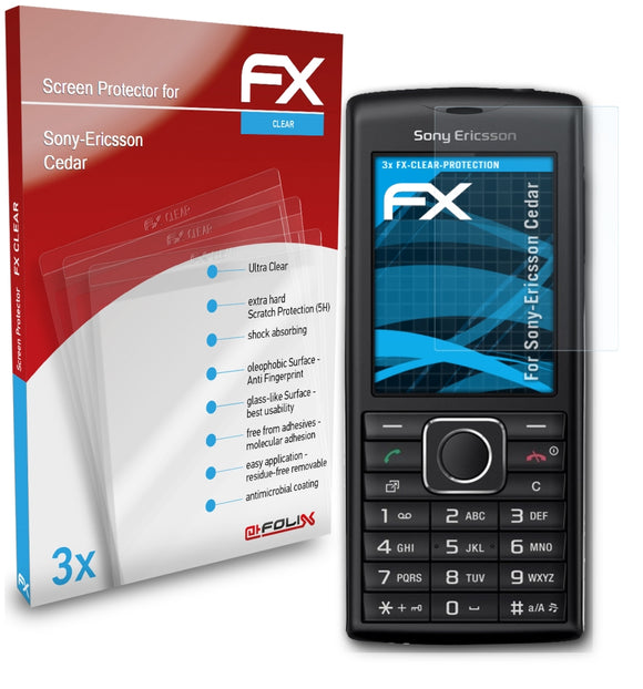 atFoliX FX-Clear Schutzfolie für Sony-Ericsson Cedar