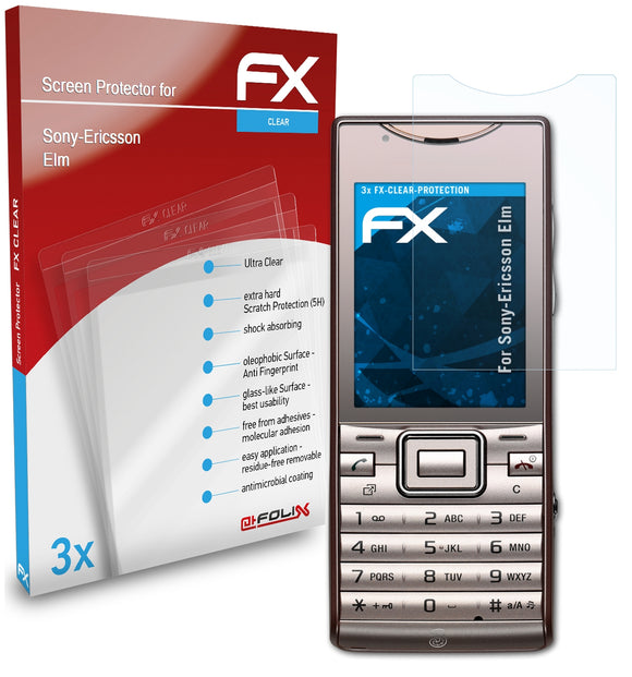 atFoliX FX-Clear Schutzfolie für Sony-Ericsson Elm