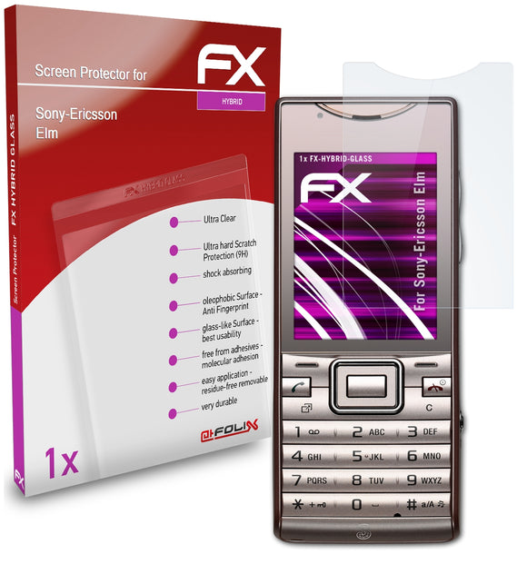 atFoliX FX-Hybrid-Glass Panzerglasfolie für Sony-Ericsson Elm