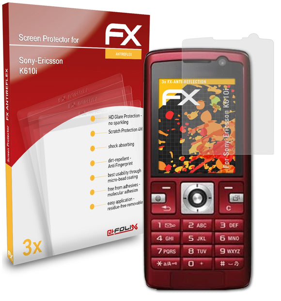 atFoliX FX-Antireflex Displayschutzfolie für Sony-Ericsson K610i