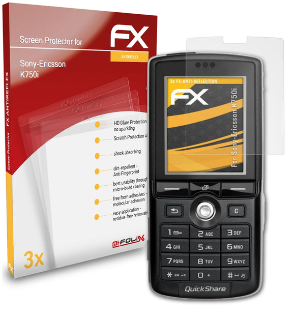 atFoliX FX-Antireflex Displayschutzfolie für Sony-Ericsson K750i