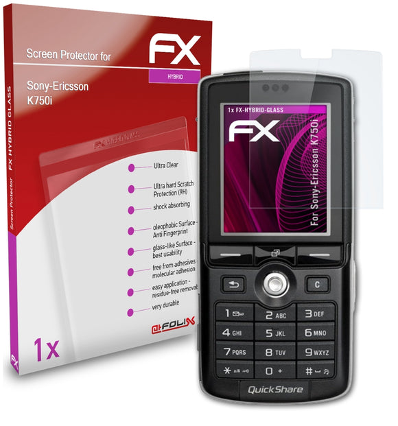 atFoliX FX-Hybrid-Glass Panzerglasfolie für Sony-Ericsson K750i