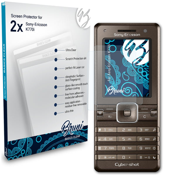 Bruni Basics-Clear Displayschutzfolie für Sony-Ericsson K770i
