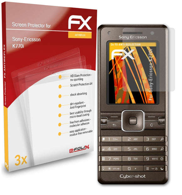 atFoliX FX-Antireflex Displayschutzfolie für Sony-Ericsson K770i
