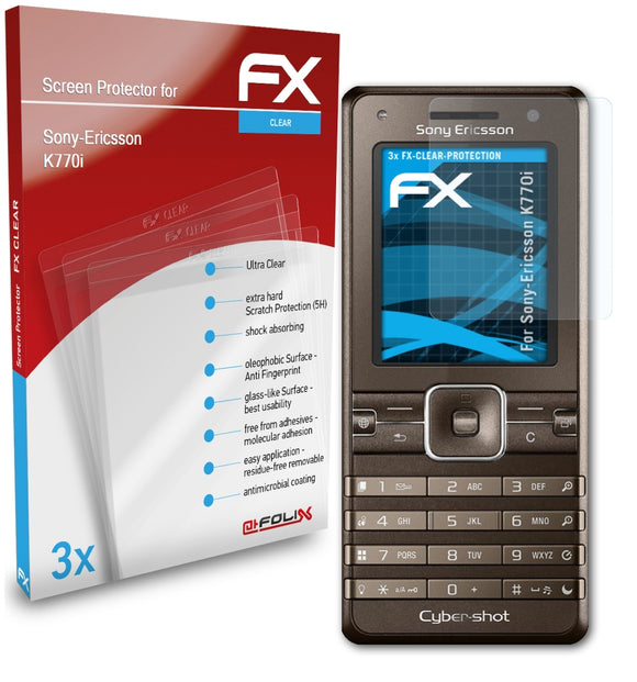 atFoliX FX-Clear Schutzfolie für Sony-Ericsson K770i