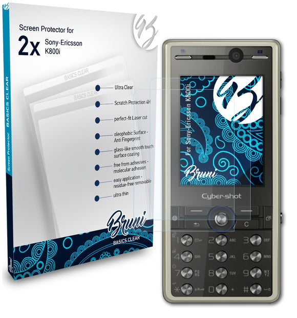 Bruni Basics-Clear Displayschutzfolie für Sony-Ericsson K800i