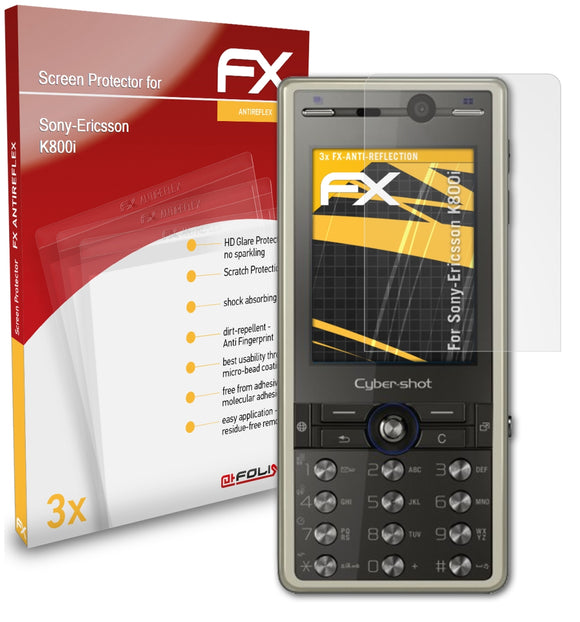 atFoliX FX-Antireflex Displayschutzfolie für Sony-Ericsson K800i