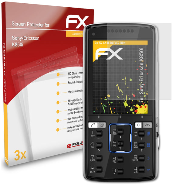 atFoliX FX-Antireflex Displayschutzfolie für Sony-Ericsson K850i