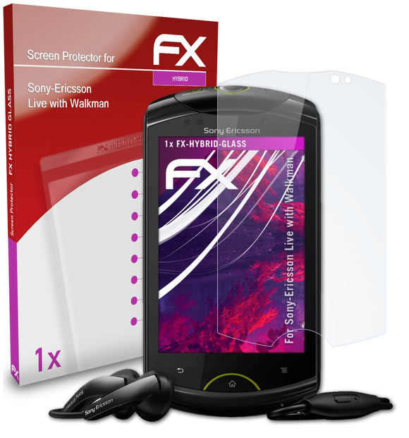 atFoliX FX-Hybrid-Glass Panzerglasfolie für Sony-Ericsson Live with Walkman