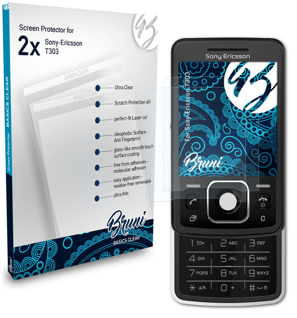 Bruni Basics-Clear Displayschutzfolie für Sony-Ericsson T303