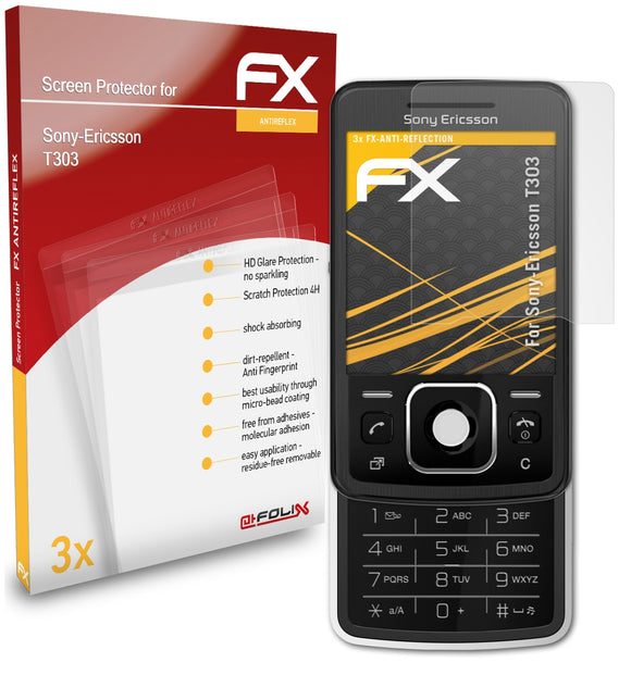 atFoliX FX-Antireflex Displayschutzfolie für Sony-Ericsson T303