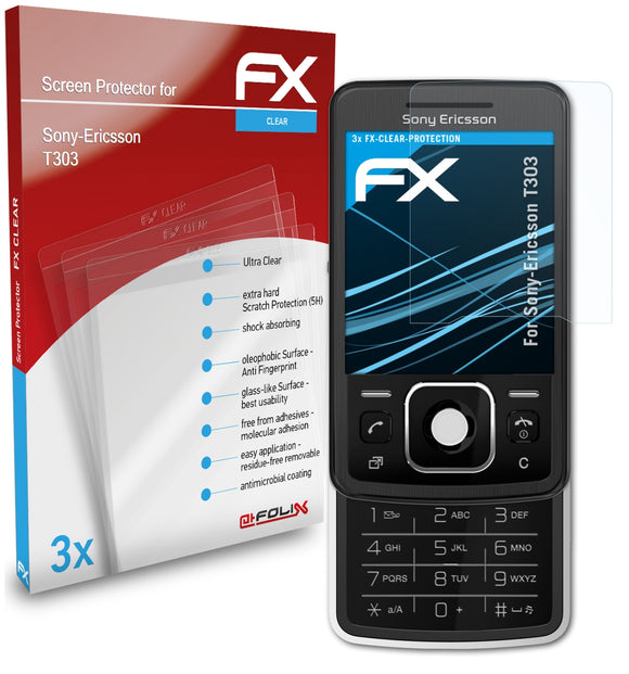 atFoliX FX-Clear Schutzfolie für Sony-Ericsson T303