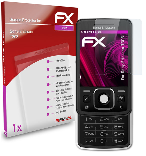 atFoliX FX-Hybrid-Glass Panzerglasfolie für Sony-Ericsson T303
