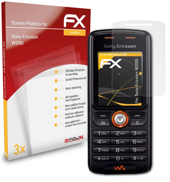 atFoliX FX-Antireflex Displayschutzfolie für Sony-Ericsson W200i