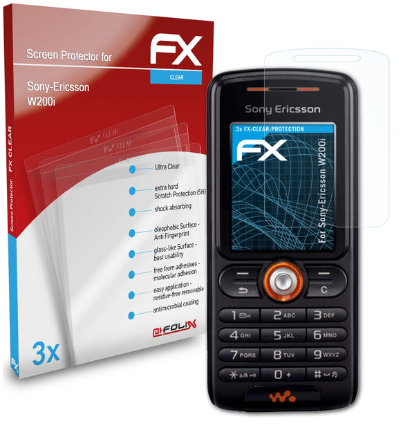 atFoliX FX-Clear Schutzfolie für Sony-Ericsson W200i