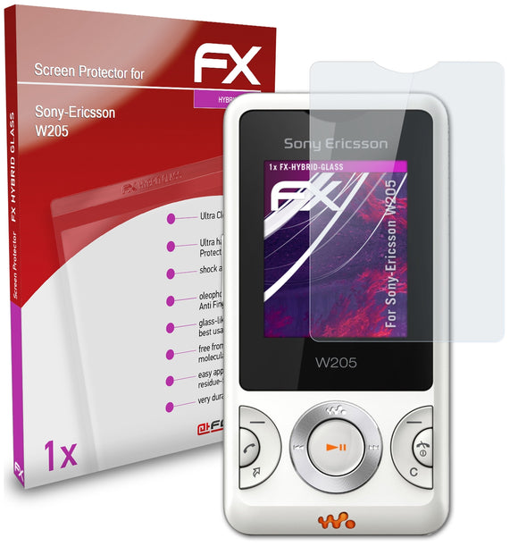 atFoliX FX-Hybrid-Glass Panzerglasfolie für Sony-Ericsson W205