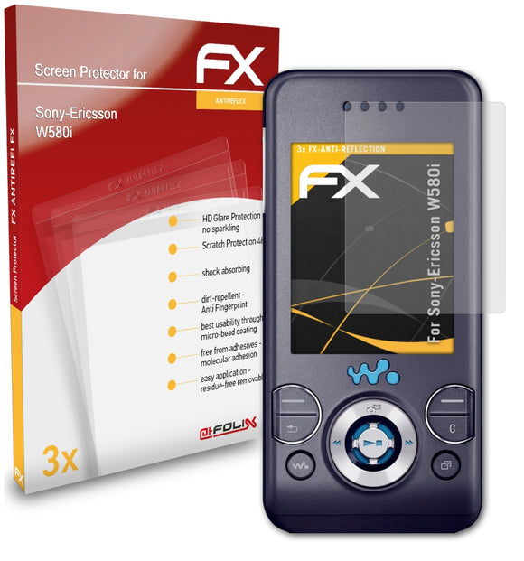 atFoliX FX-Antireflex Displayschutzfolie für Sony-Ericsson W580i