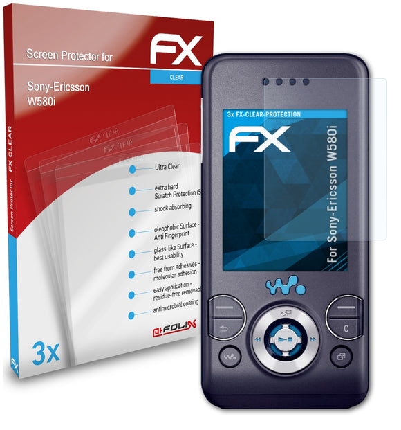 atFoliX FX-Clear Schutzfolie für Sony-Ericsson W580i