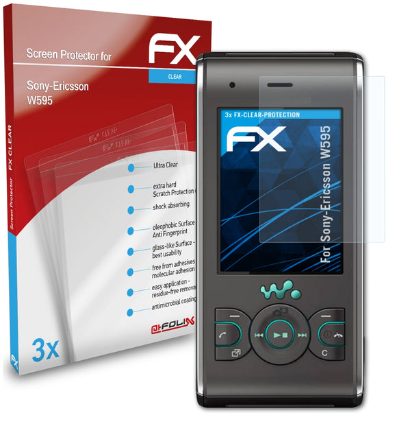 atFoliX FX-Clear Schutzfolie für Sony-Ericsson W595