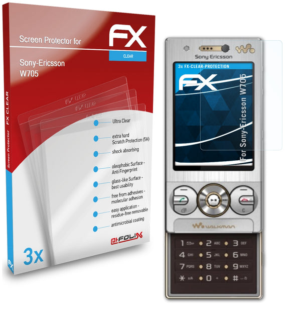 atFoliX FX-Clear Schutzfolie für Sony-Ericsson W705