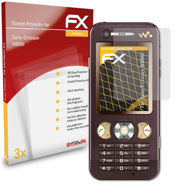 atFoliX FX-Antireflex Displayschutzfolie für Sony-Ericsson W890i