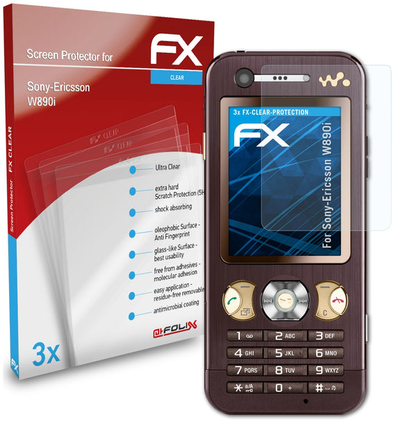 atFoliX FX-Clear Schutzfolie für Sony-Ericsson W890i