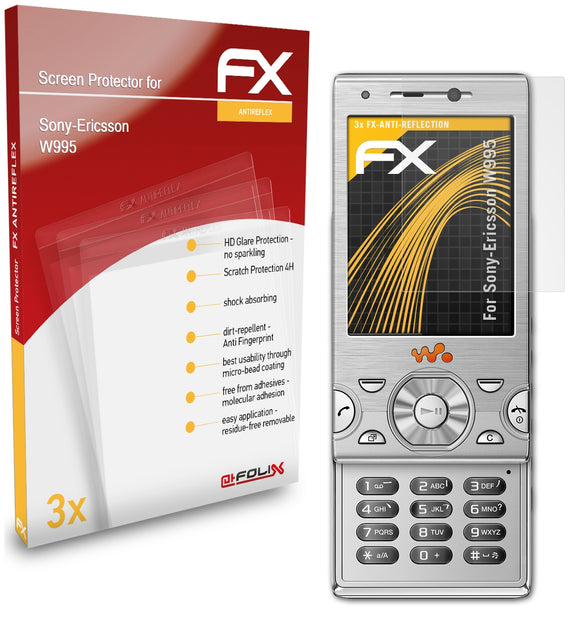 atFoliX FX-Antireflex Displayschutzfolie für Sony-Ericsson W995