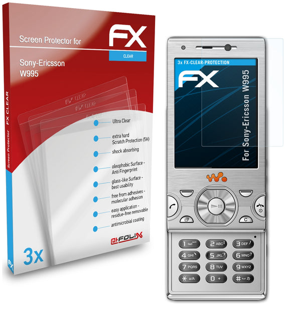 atFoliX FX-Clear Schutzfolie für Sony-Ericsson W995