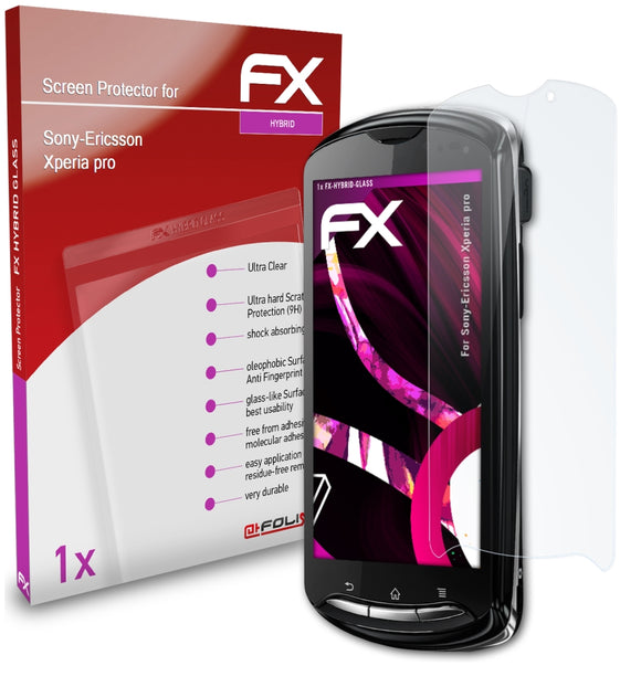 atFoliX FX-Hybrid-Glass Panzerglasfolie für Sony-Ericsson Xperia pro