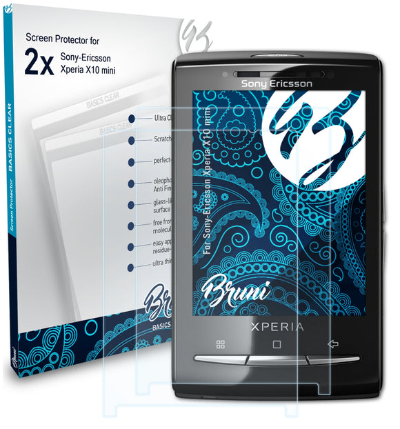 Bruni Basics-Clear Displayschutzfolie für Sony-Ericsson Xperia X10 mini