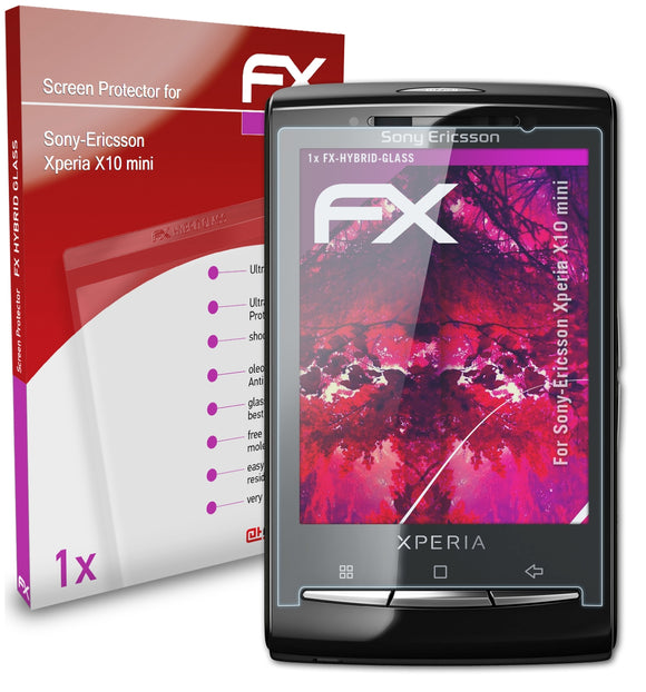 atFoliX FX-Hybrid-Glass Panzerglasfolie für Sony-Ericsson Xperia X10 mini