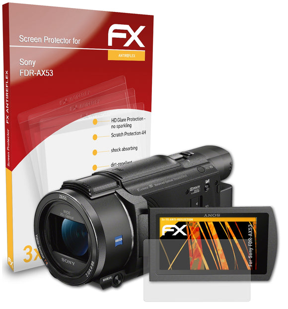 atFoliX FX-Antireflex Displayschutzfolie für Sony FDR-AX53