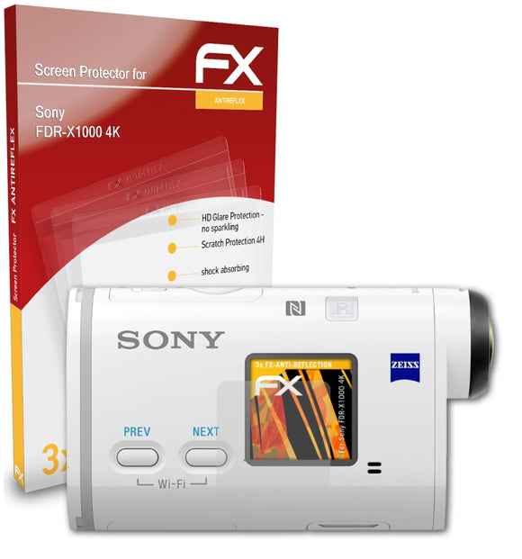 atFoliX FX-Antireflex Displayschutzfolie für Sony FDR-X1000 4K